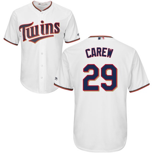 Twins #29 Rod Carew White Cool Base Stitched Youth MLB Jersey - Click Image to Close